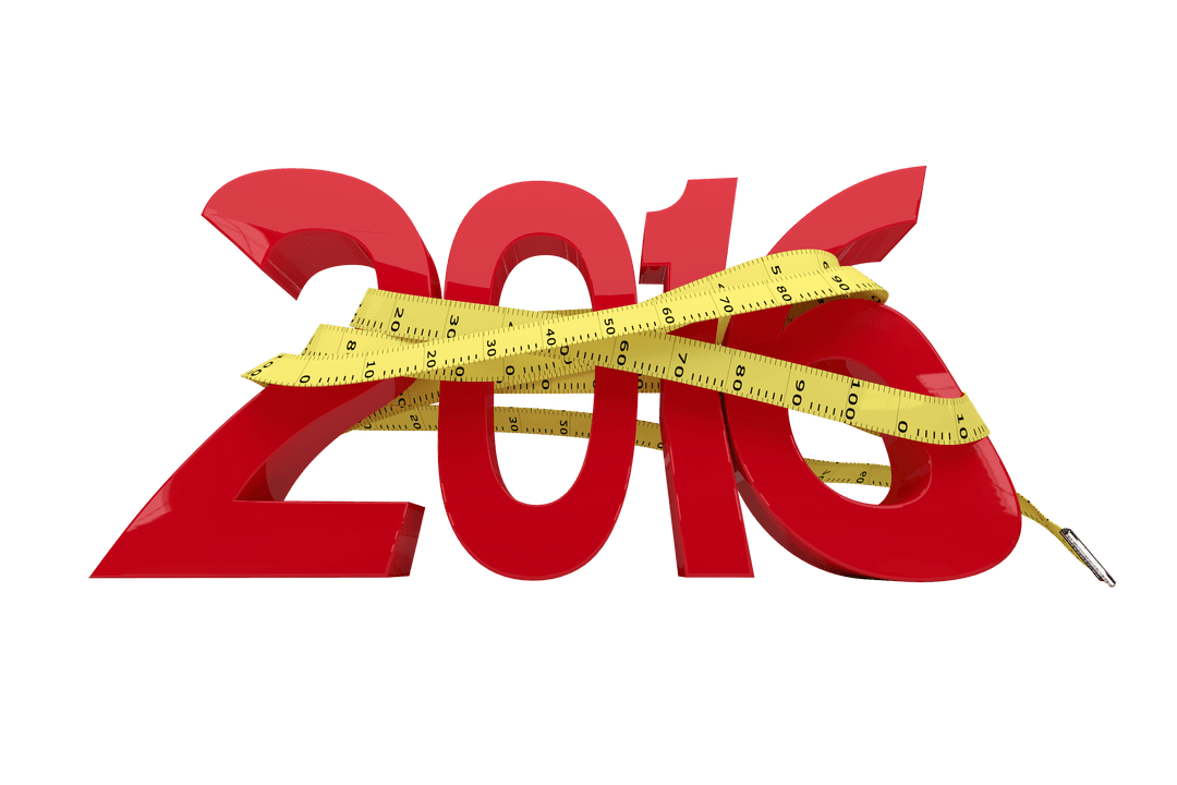 Transparent 2016 Design with Measuring Tape for New Year