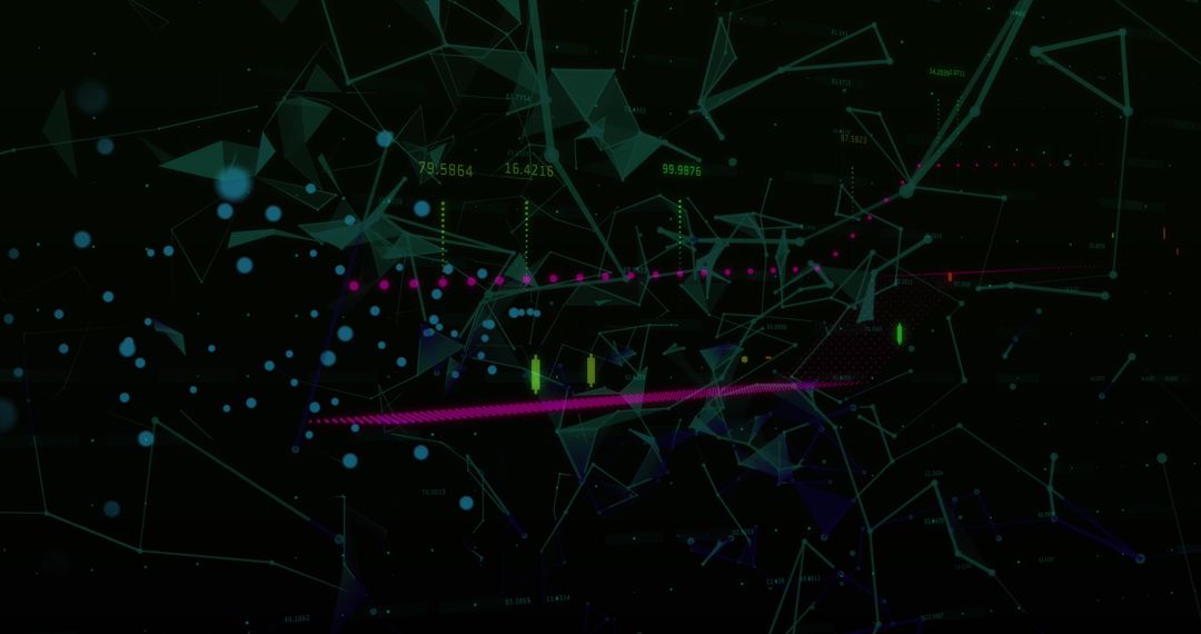 Abstract Cybersecurity Background with Financial Market Data