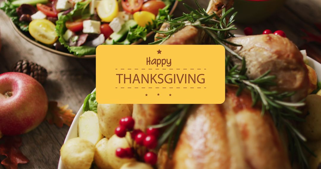 Rustic Thanksgiving Dinner Table with Greetings