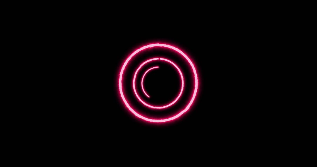 Glowing Neon Concentric Data Rings Illustration on black