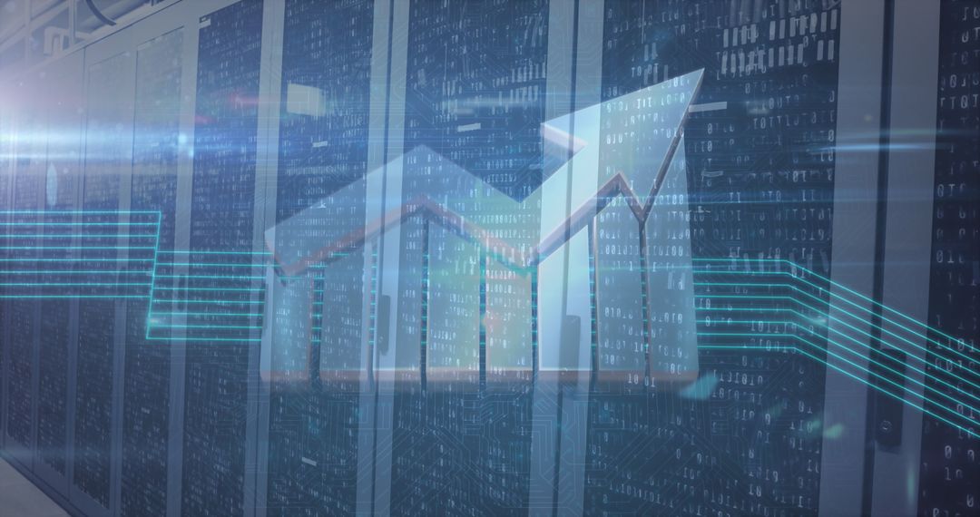 Digital Growth Concept with Network Connections in Server Room