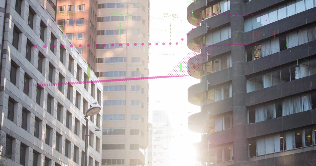 Digital Financial Data Overlay on Urban Skyscrapers Discovery