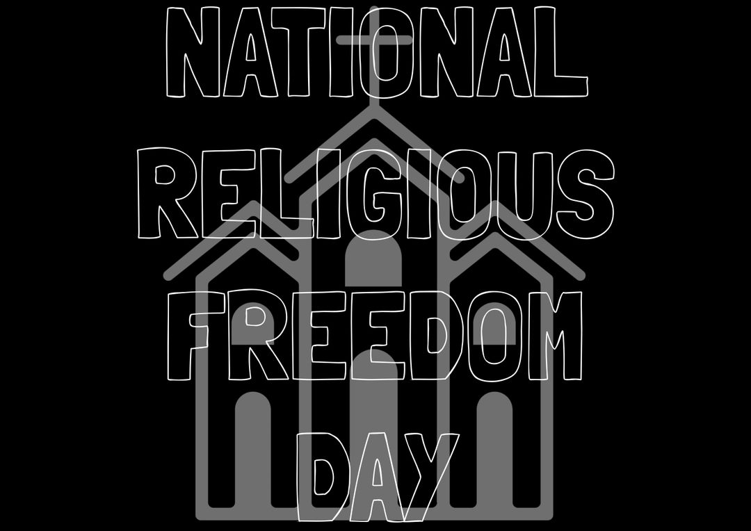 National religious freedom day over church against black background - Free Images, Stock Photos and Pictures on Pikwizard.com