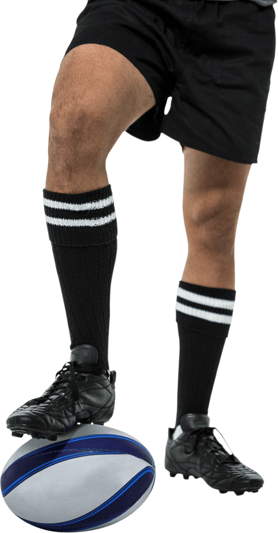 Athlete Transparent with Rugby Ball in Action