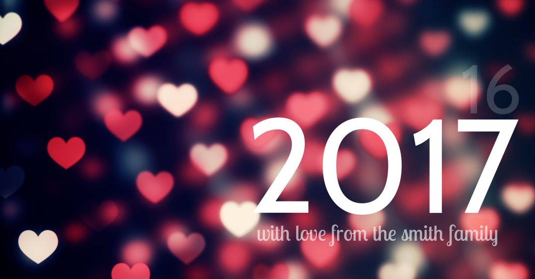 Heart Bokeh New Year 2017 Celebration