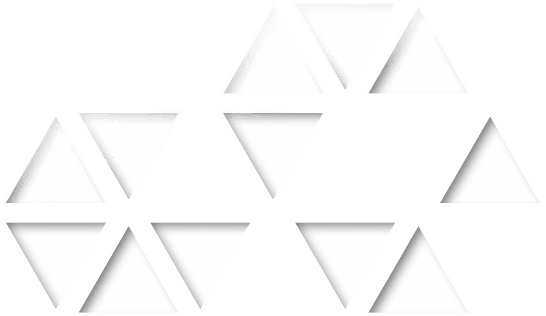Geometric white triangle pattern on transparent background
