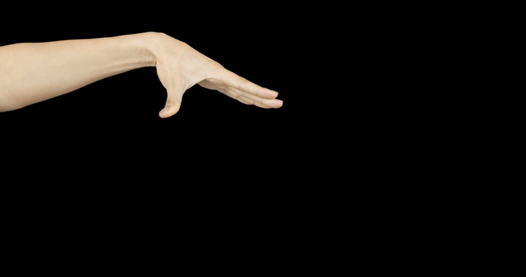 Woman's Hand Reaching Out in Gesture on Black Background - Free Images, Stock Photos and Pictures on Pikwizard.com