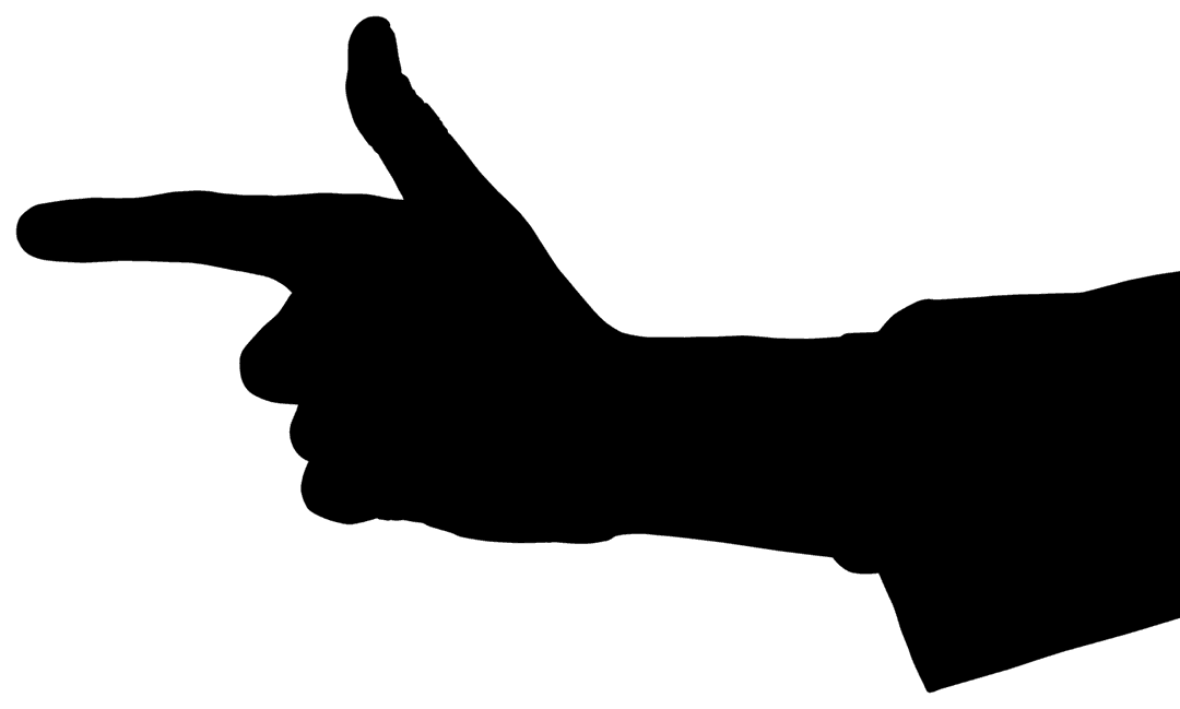 Vector Silhouette Hand Showing Finger Transparent Background