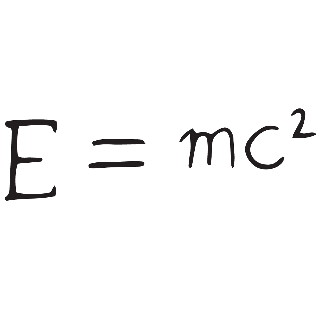 Einstein's E=mc^2 Formula Transparent Background