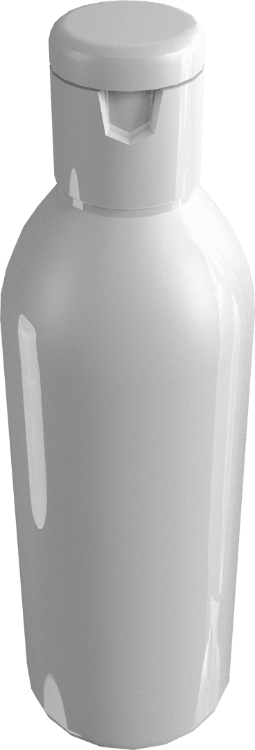 Transparent White Plastic Bottle Mockup with Disc Cap