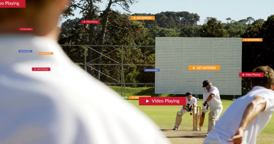 Intense Cricket Match Action with Bowler and Batsman on Field