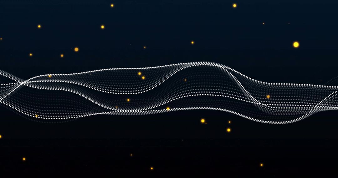 Digital Network of Flowing Data over Black Background