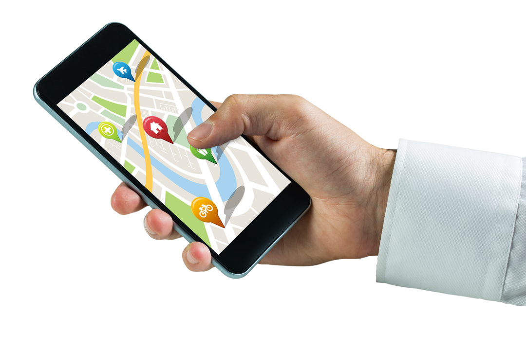 Transparent View of Hand Navigating Map on Mobile App - Download Free Stock Images Pikwizard.com