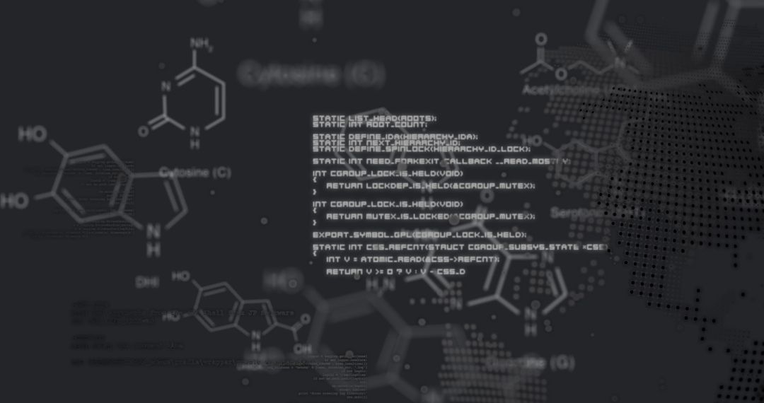 futuristic hologram display with molecular and coding elements - Free Images, Stock Photos and Pictures on Pikwizard.com