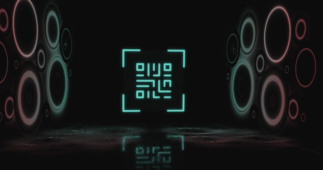 Futuristic QR Code with Abstract Geometric Design