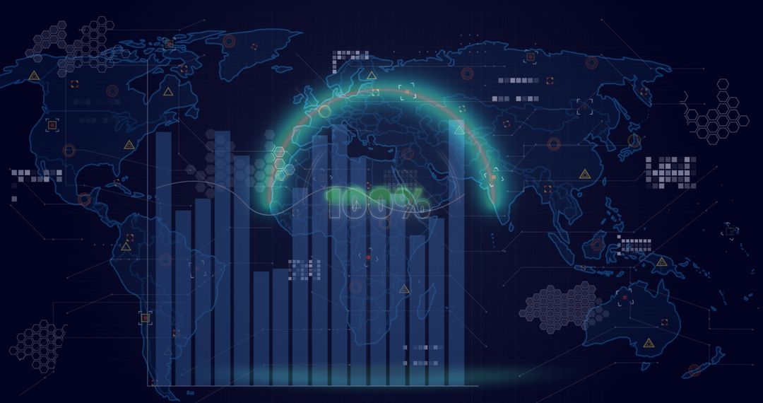 Global Economic Growth with Digital 100 Percent Indicator