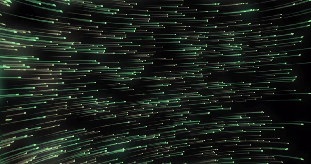 Flowing Green Luminescent Streaks in Cybernetic Space
