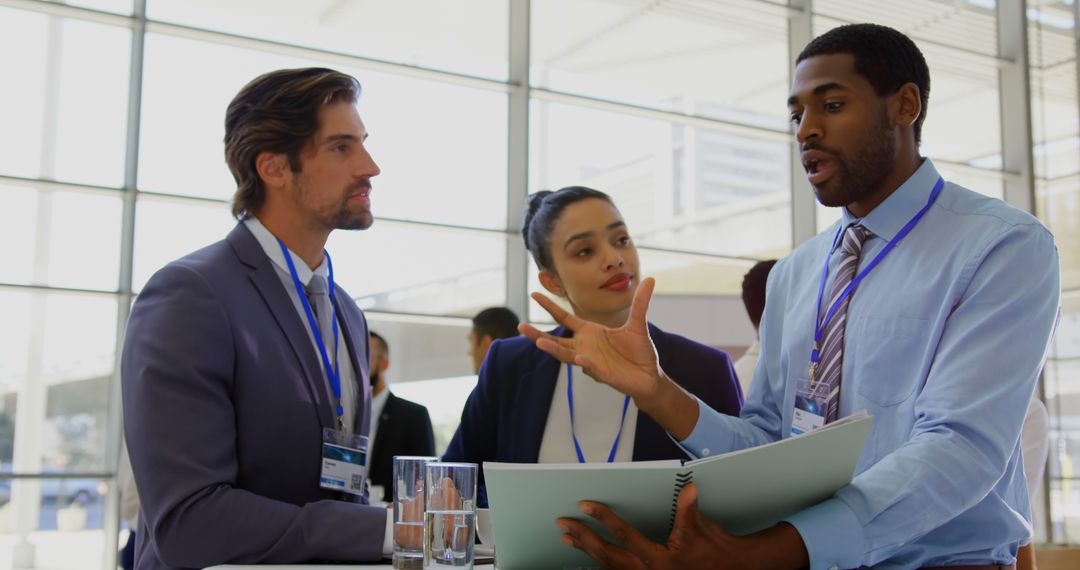 Diverse Business Professionals Engaging in Collaborative Discussion