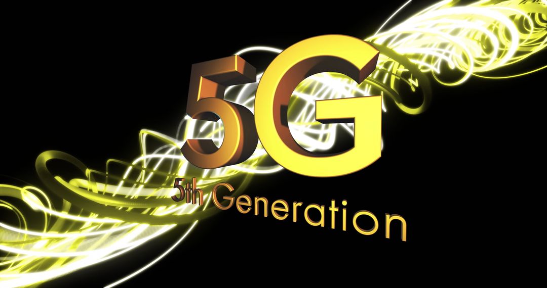 5G 5th Generation Technology with Dynamic Light Trails