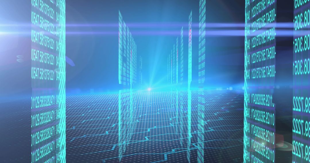 Digital Data Streams in Futuristic Virtual Space