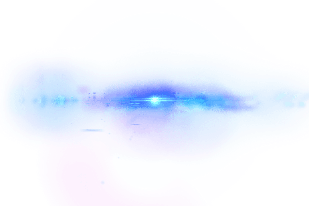 Transparent Blue Lens Flare with Glowing Light Effect