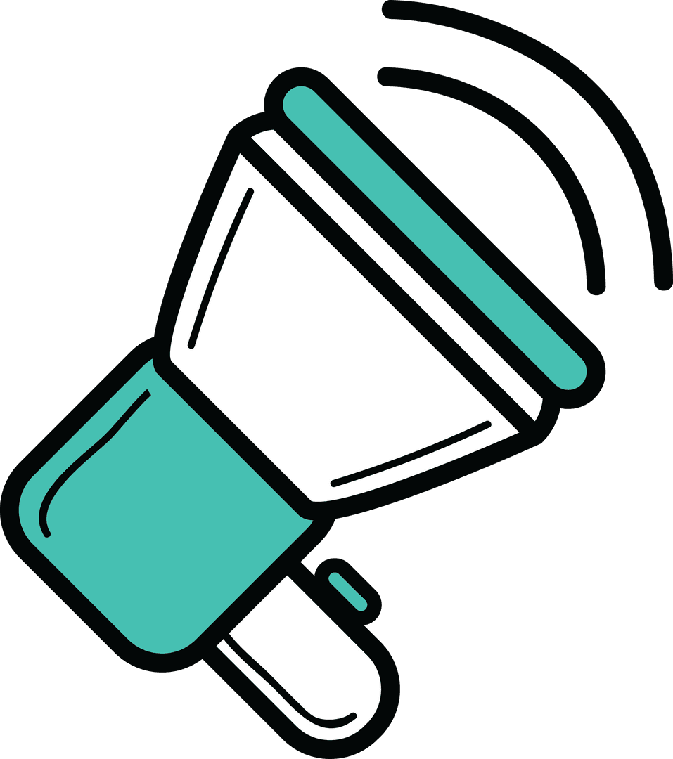 Transparent Blue and White Loudhailer Icon Illustration