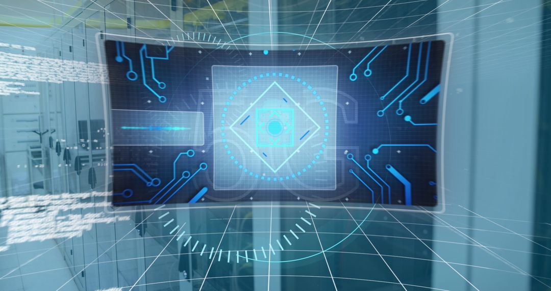 Futuristic 5G Data Processing Over Servers in Technology Concept