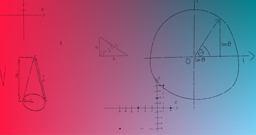 Abstract Mathematics Equations on Gradient Background