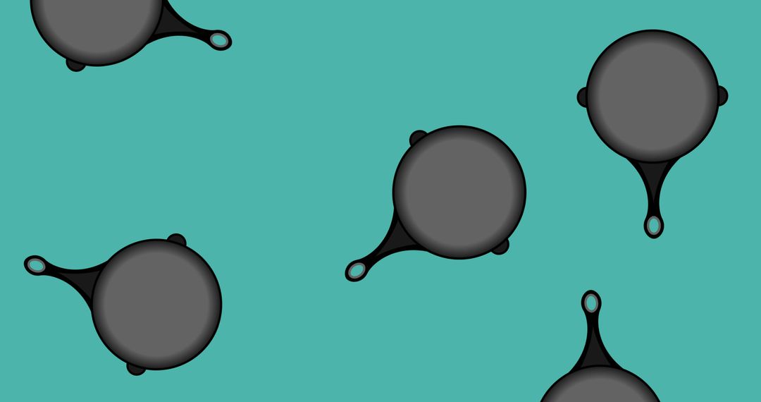 Frying Pans on Blue Background Simple Pattern