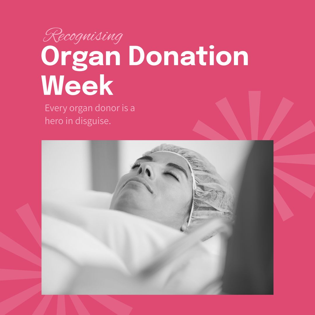 Recognising Organ Donation Week Text And Caucasian Woman Lying In ...