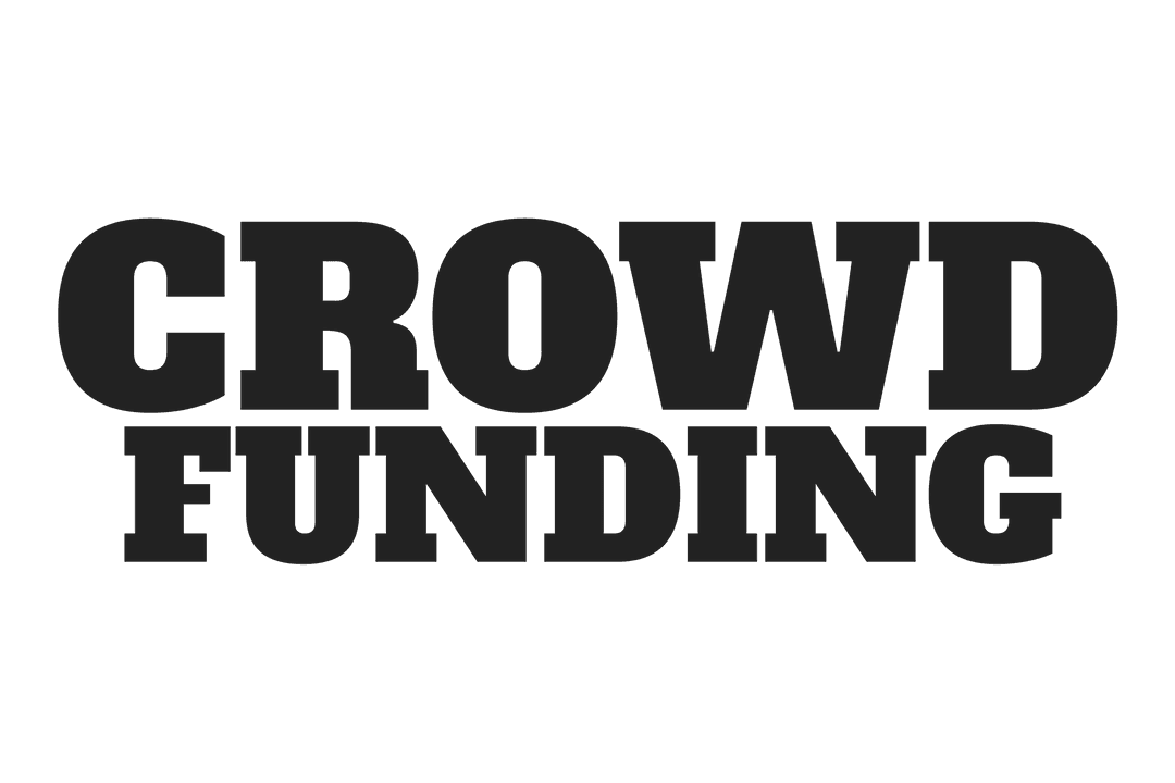 Digital Crowd Funding Text on Transparent Background