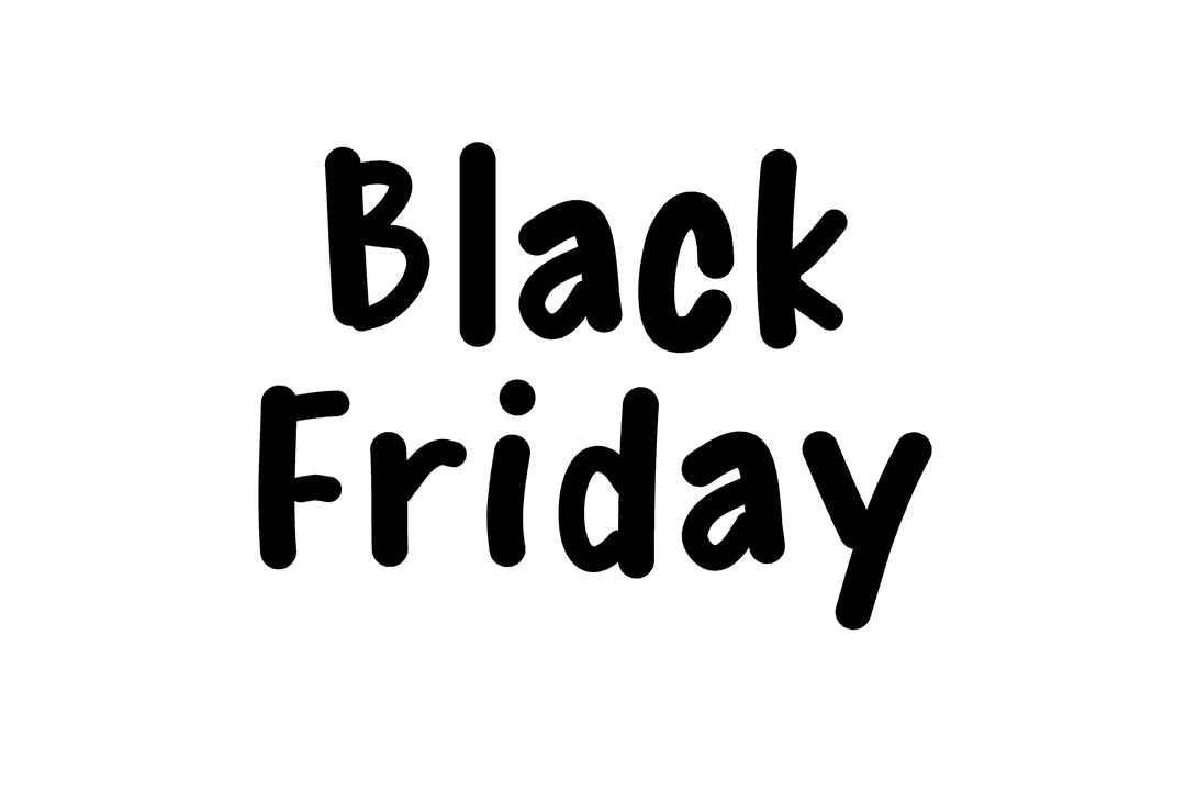 Black Friday Text Graphic on Transparent Background for Retail Promotions