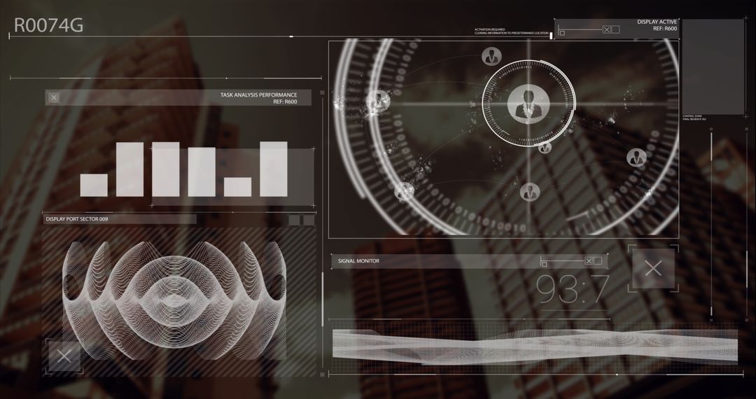 Futuristic Data Dashboard with Holographic Elements
