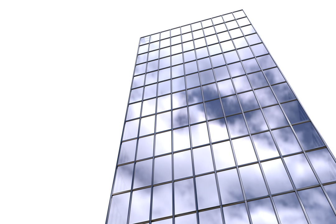 Transparent Modern Building Reflecting Cloudy Sky - Download Free Stock Images Pikwizard.com