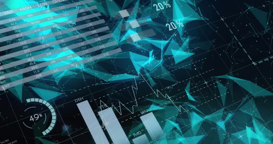 Abstract Digital Data Visualization with Statistics and Graphs