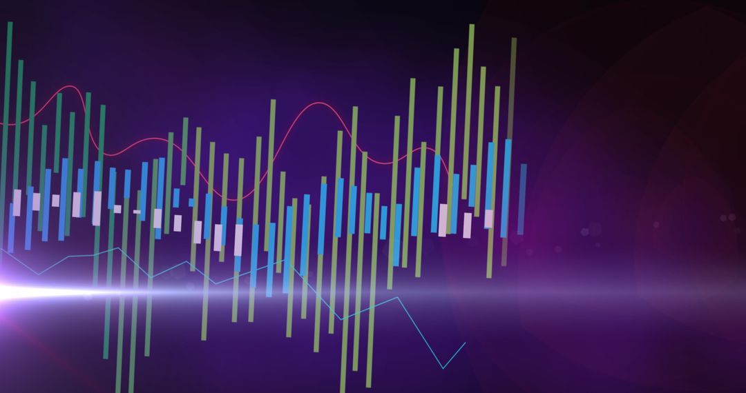 Abstract Data Graph Infographic on Purple Gradient Background