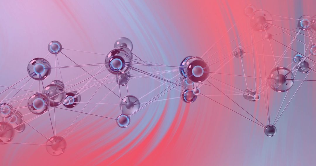 Abstract Digital Rendering of DNA Strand with Network Connections
