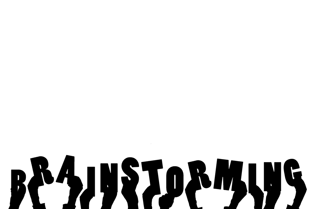 Transparent Vector of Hands with Brainstorming Text Illustration