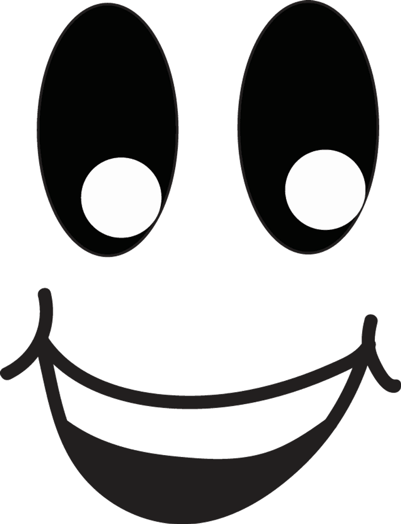 Smiling Emoji Happy Face Vector Graphic on Transparent Background