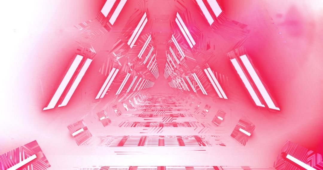 Futuristic Red Light Tunnel Vortex in Motion