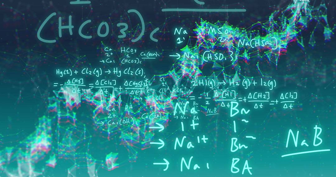 Digital Rendering of DNA Strand with Scientific Formulas