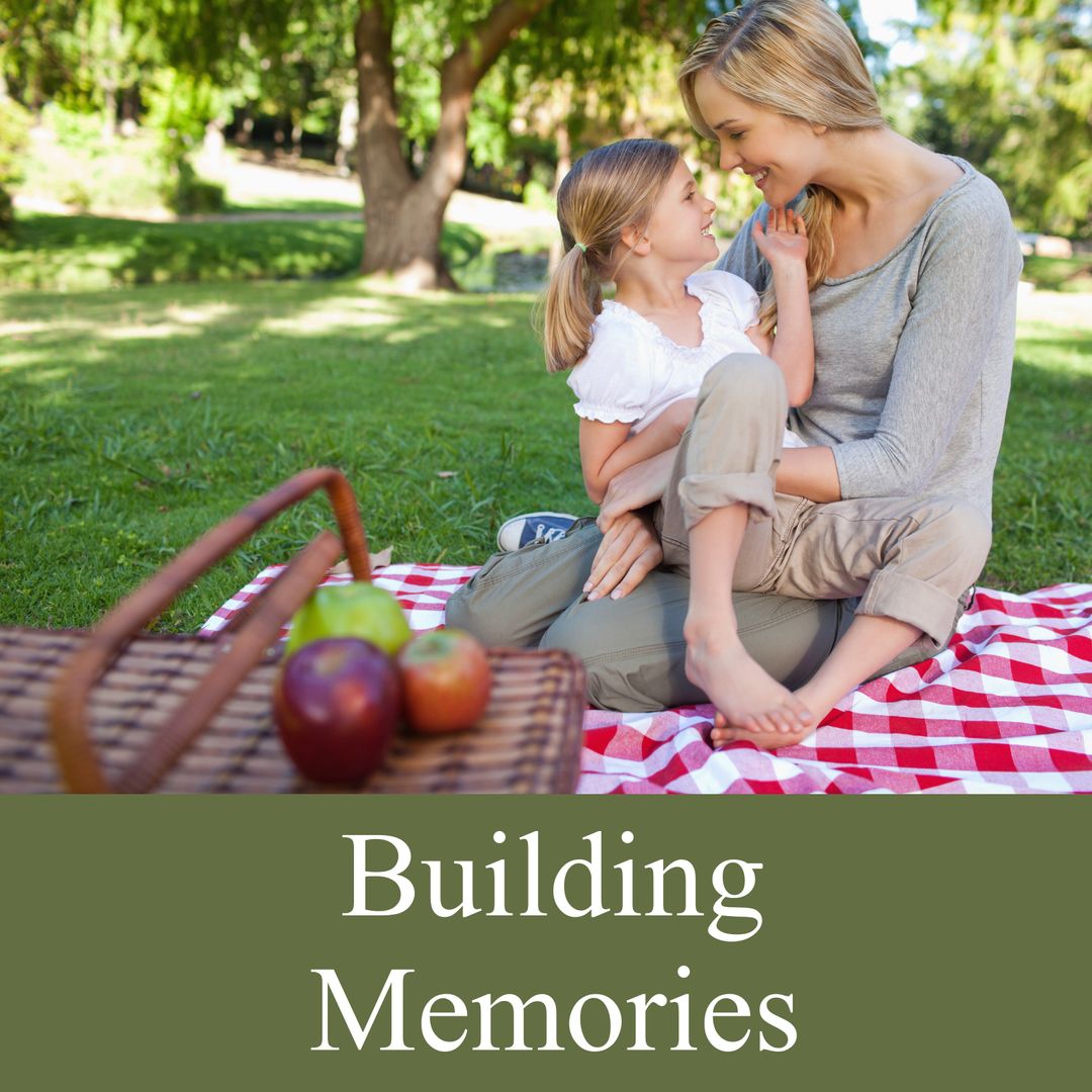 Mother and Daughter Enjoying Picnic in Park Celebrating Love