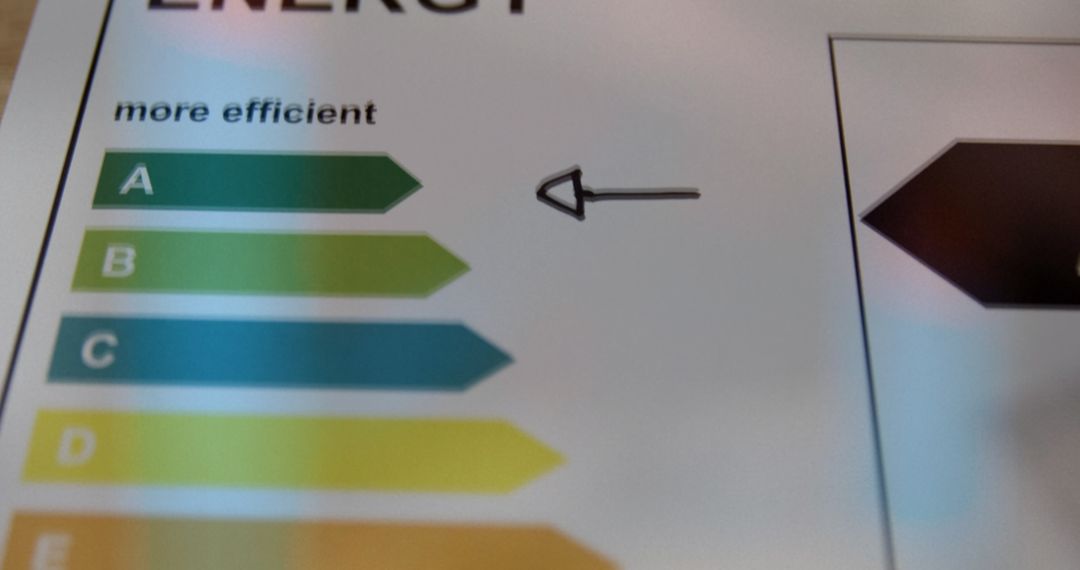 Close-up of Energy Efficiency Rating Chart with Notation - Free Images, Stock Photos and Pictures on Pikwizard.com