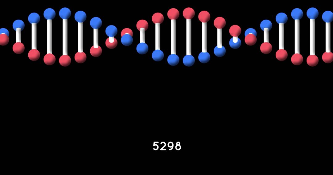 Digital Visualization of DNA Helix on Black Background