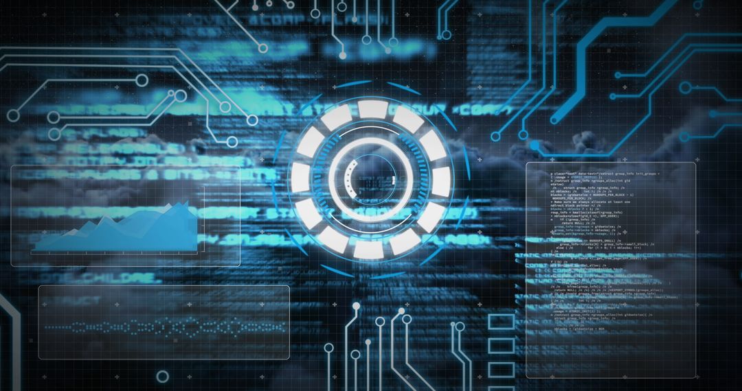 Futuristic Interface Displaying Digital Data Analytics