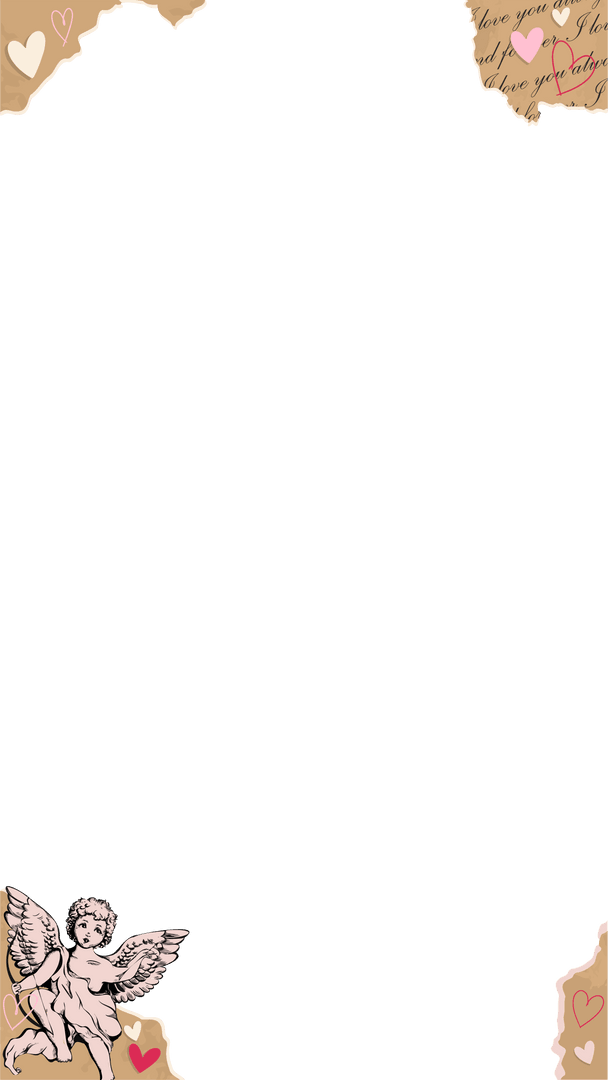 Cherub and Heart Romantic Transparent Frame Design