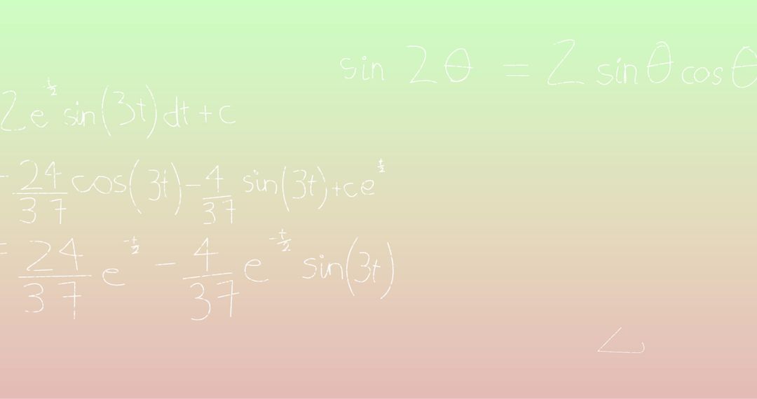 Handwritten Mathematical Formulas Over Gradient Background
