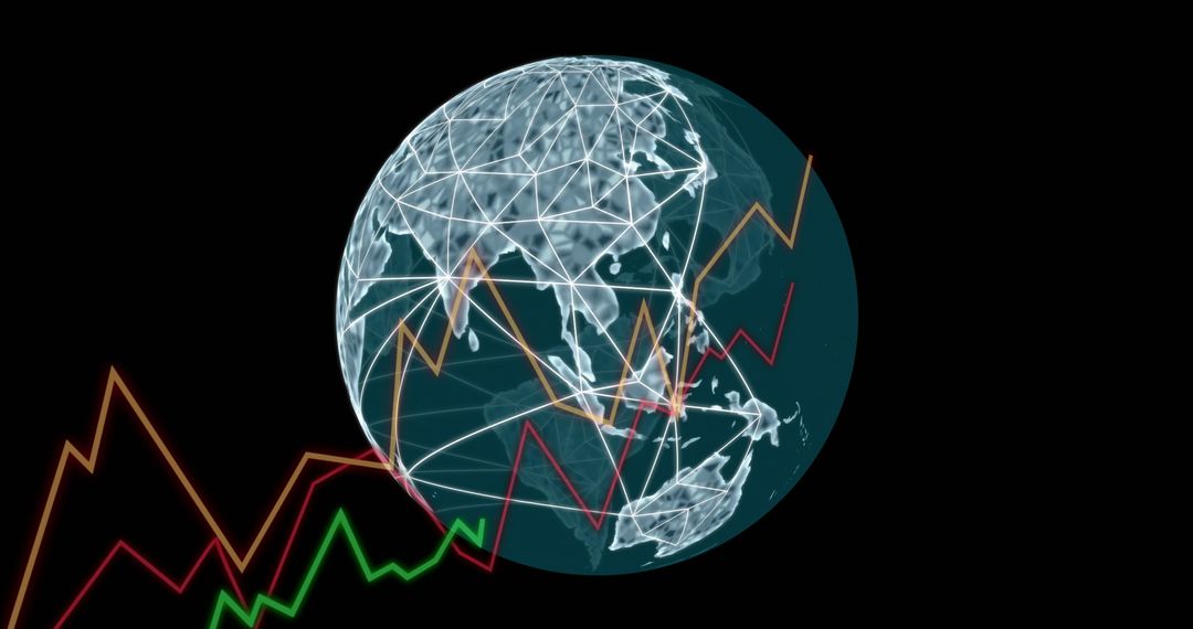 Global Data Analytics with Futuristic Digital Globe