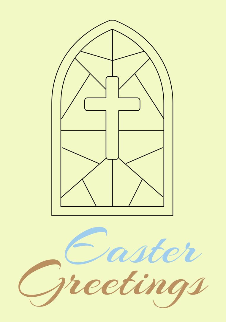 Easter Greetings with Stained Glass Cross Design