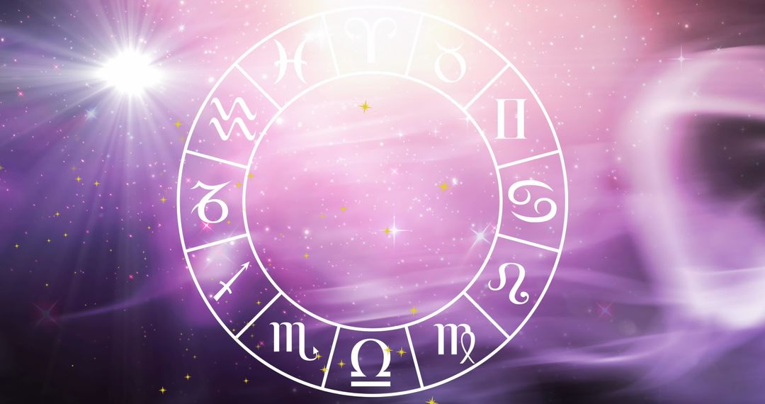 Zodiac Wheel against Starry Night Sky - Free Images, Stock Photos and Pictures on Pikwizard.com